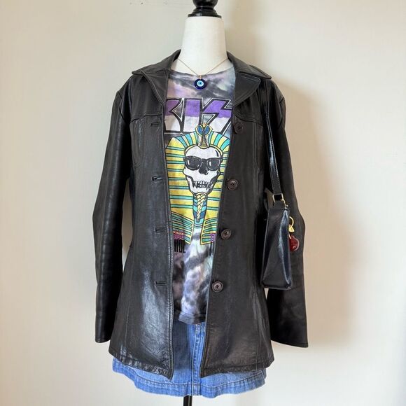 Vintage Tops - vintage alternative tie dye kiss band tee oversized graphic tee